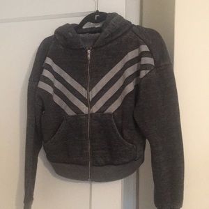 Cropped fleece hoodie